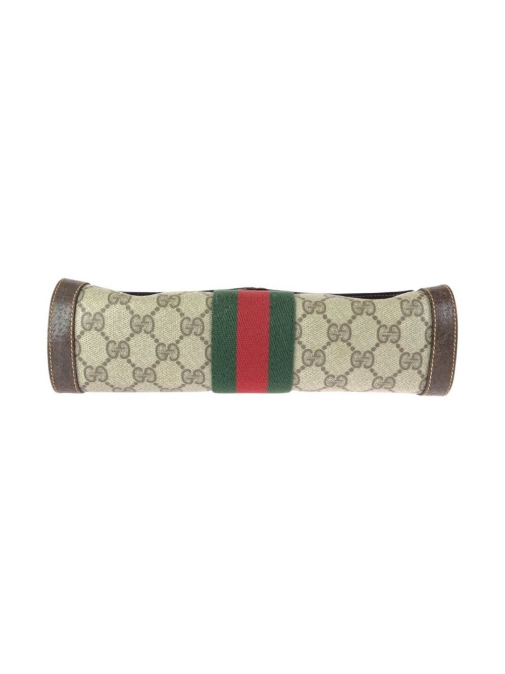 Gucci Vintage Sherry Line Gray Brown GG Supreme Canvas Leather Clutch - Picture 8 of 8